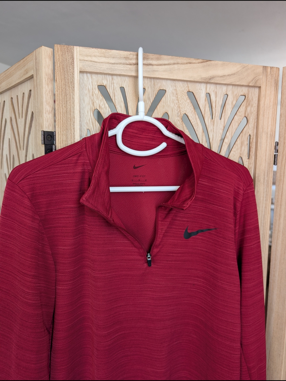 Nike Dri-fit Red Quarter-Zip Pullover - Picture 3 of 4
